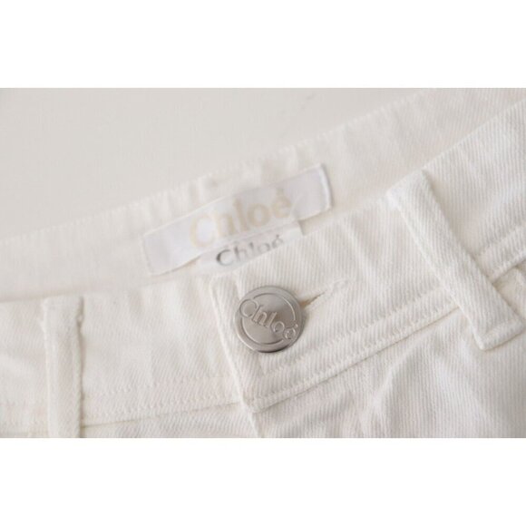 Chloé Women's US6 FR38 White Chalk Skinny Jeans Cotton Blend Low-Rise Slim Denim - Picture 3 of 8